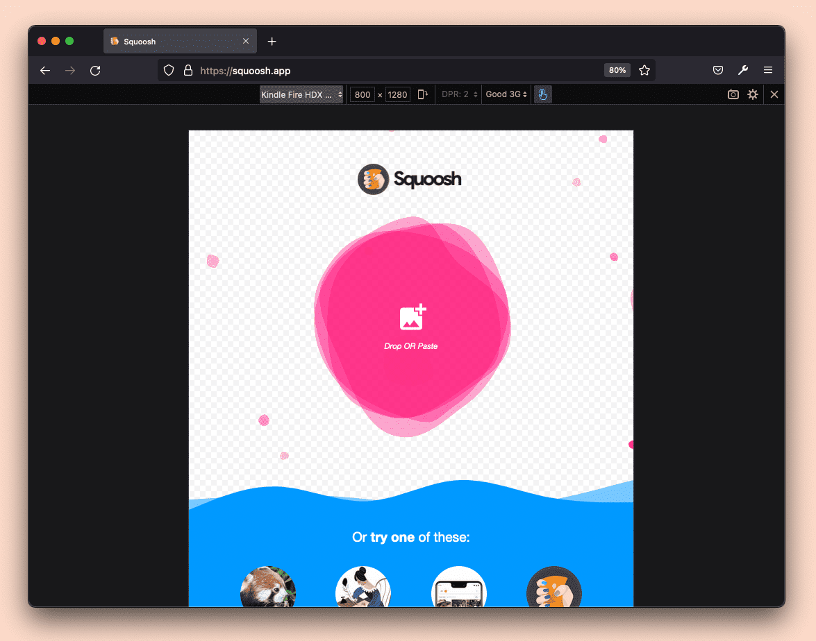Firefox DevTools 模拟移动设备。